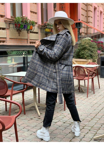 Сіре Пальто Paris клітина синій-беж milirud