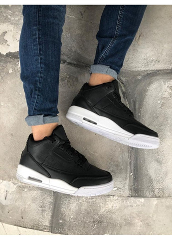 Чорні Осінні кросівки чоловічі nike air jordan retro 3 cyber monday black найк аір джордан No Brand