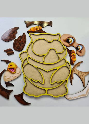 Дерев'яний пазл-вкладиш "Сова" (ПСД087) PSD087 пазл-контур Ubumblebees (306453817)