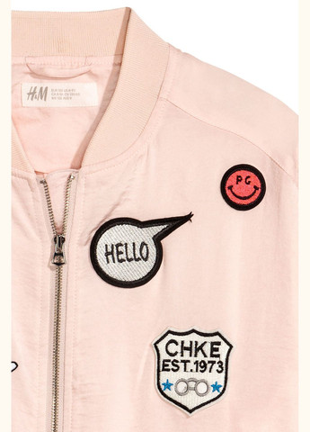 Светло-розовая бомбер из атласа для девочки 0455629 158(12-13 ) розовый H&M