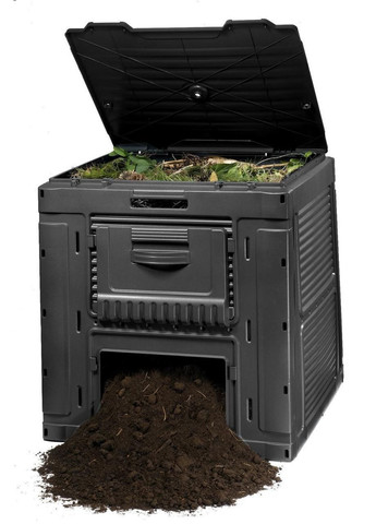Компостер садовый пластиковый E-Composter 470 л с основанием (дном) (17186362) Черный Keter (334004760)