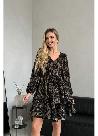 Золотой коктейльное платье гипюр роза 24111 золотое Tanita-Romario