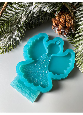 Молд Янгол у кристалічній сукні форма для новорічних іграшок на ялинку силіконова форма для епоксидної смоли No Brand (370566592)