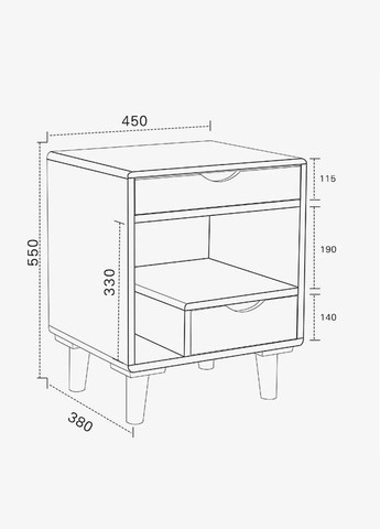 Прикроватная тумба из дерева Ален венге (ПТМ-002212) No Brand (328078973)