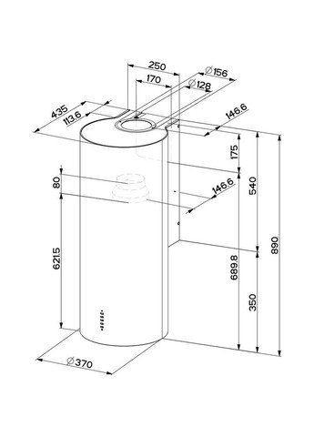 Витяжка купольна Cylindra Plus Wh Gloss A37 глянцевий Faber (360416702)