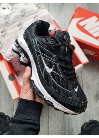 Черные демисезонные кроссовки мужские nike shox ride2 supreme black / white найк шокс No Brand