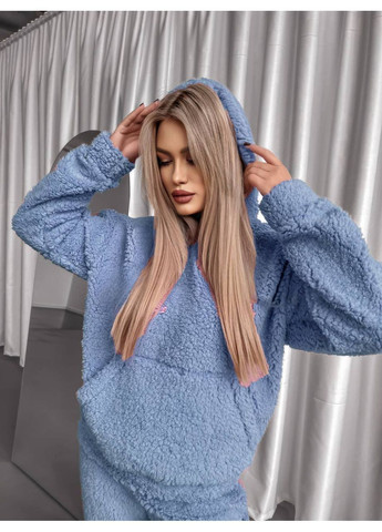 Жіночий м'який утеплений костюм із фактурного матеріалу з худі No Brand (371813863)