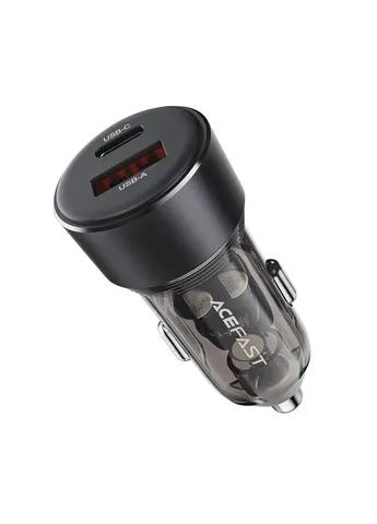 Автомобильное зарядное устройство 60W (USB-A+USB-C) dual-port car charger Black 001-6974316282914 Acefast B12 (409826479)