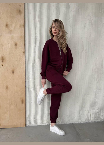Жіночий весняний костюм з джогерами Бордовий No Brand (326842297)