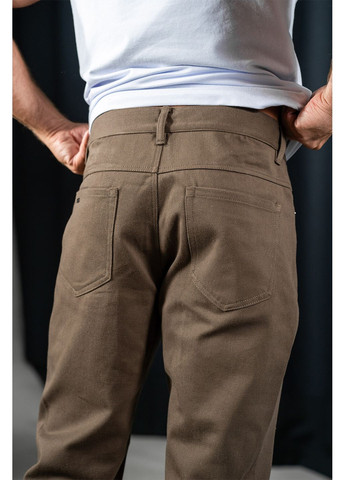 Чоловічі коттонові штани в джинсовому стилі Mom's Темно оливкові Teamv (360655624)