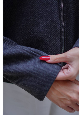 Графітове демісезонне Жіноче пальто коротке оверсайз FINO Mode