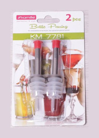 Набор гейзеров для бутылки Bottle Pouring, 2 дозатора с колпачками Kamille (316654183)