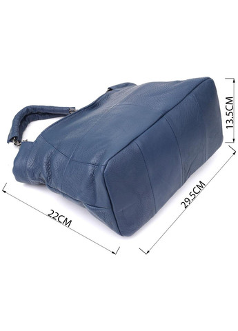 Сумка тоут через плечо женская из натуральной кожи средняя Синий 38280 Vintage (355245184)