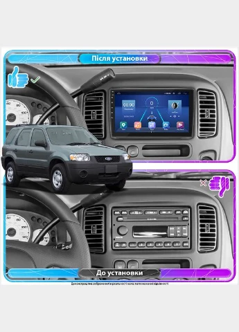 Штатна магнітола D9-002 для Ford Escape I Рестайлинг 2004-2007 екран 9" 6/128Gb Decker (378905108)