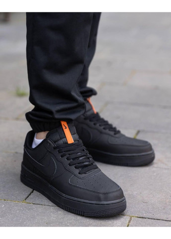 КРОССОВКИ ЖЕНСКИЕ NIKE AIR FORCE 1 07 LOW TOTAL BLACK НАЙК АИР ФОРС 1 ПРЕМИУМ No Brand чёрные демисезоны (369391618)