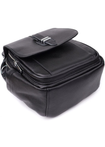 Компактный женский рюкзак из натуральной кожи 23058 Черный Vintage (357437639)