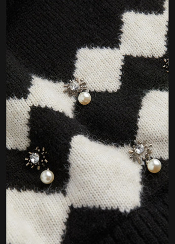 Черно-белое платье вязаное H&M с геометрическим узором