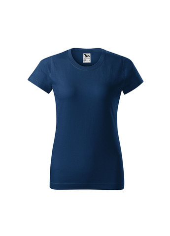 Синя всесезон футболка жіноча бавовняна однотонна синій денім 134-87 з коротким рукавом Malfini Basic