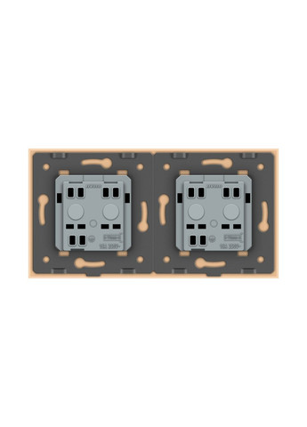 Розетка двомісна універсальна золотий скло (VL-C7FCT22-4AP) Livolo (370970638)