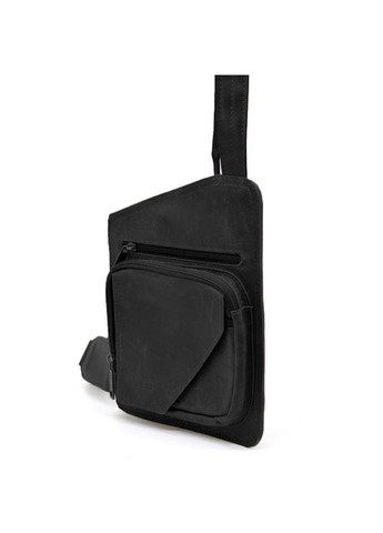 Шкіряний слінг рюкзак на одне плече RA-232-3md чорний TARWA (298684003)