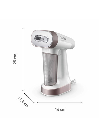 Отпариватель компактный Pure Force 2в1, 1800Вт, 180мл, постоянный пар – 35гр, керам. подошва, белый Tefal (360394023)