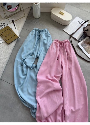 Штани льон широкі на резинці пояс та низ Україна (351260583)