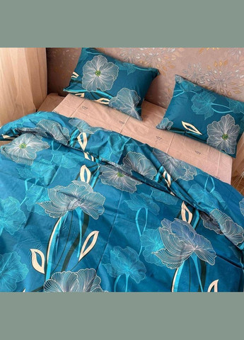 Постільна білизна бязь натуральна 100% бавовна ранфорс Півторний Блакитний 145 х 210 (24585218) No Brand (306634090)