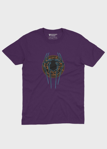 Фиолетовая демисезонная футболка для девочки с принтом супергероя - человек-паук (ts001-1-dby-006-014-093-g) Modno