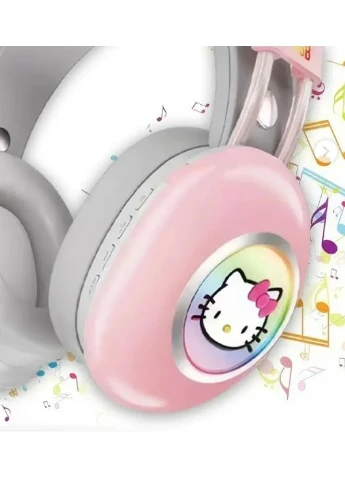 Навушники Bluetooth накладні з RGB підсвічуванням та Hello Kitty PG-706H No Brand (380053435)