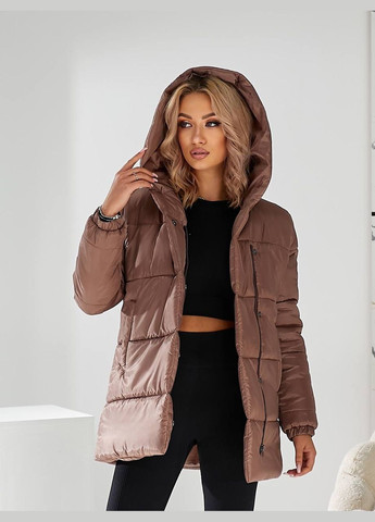 Кофейная новинка зимняя куртка с капюшоном No Brand