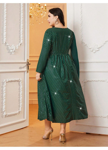 Зеленое платье SHEIN однотонное