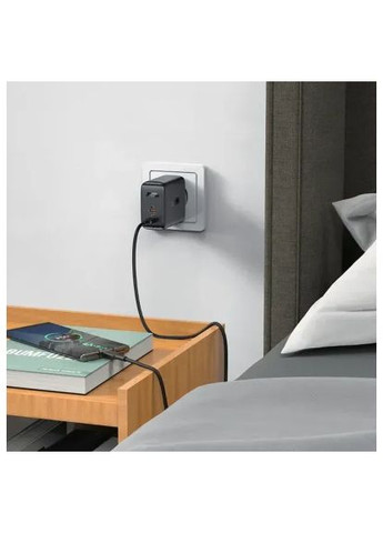 Зарядний пристрій (6974316281443) Acefast 2xUSB 50W (USB-C+USB-C) Gan A29 Fast Charger Black (370018577)