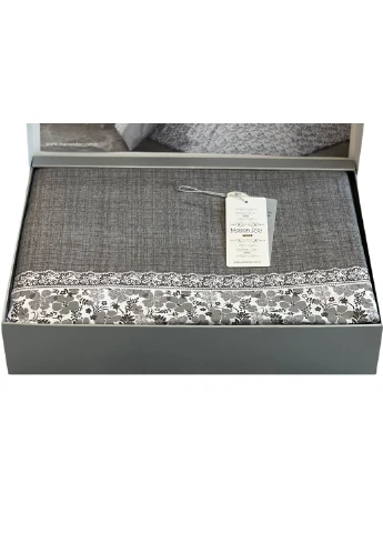 Комплект постільної білизни Pensee Dark Grey бавовна 220-200 см сірий Maison D'or (321999653)