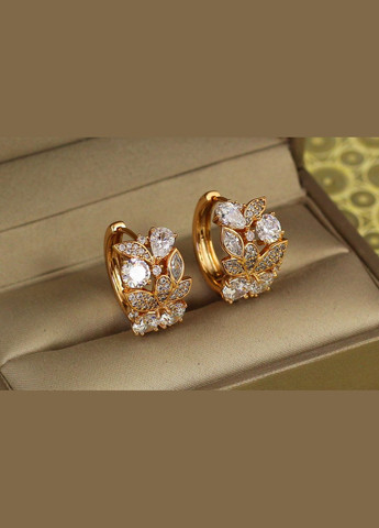 Серьги Флористика 1,7 см золотистые Xuping Jewelry (316433760)