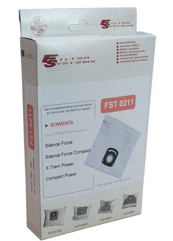 Багаторазовий мішок FST 0211 для пилососа ROWENTA, TEFAL. Filter Systems FST0211 (332622909)