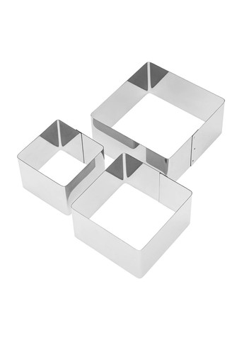 Набір квадратних металевих форм викладки/вирубки салатів та гарніру (3 квадрати) Master Class (281399275)