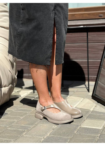 No Brand Елегантні жіночі туфлі бежевий з натуральна замша, натуральна шкіра, — демісезон (355070832)