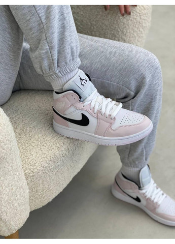 КРОССОВКИ ЖЕНСКИЕ NIKE AIR JORDAN 1 HIGH BARELY ROSE НАЙК АИР ДЖОРДАН No Brand белые демисезоны (367175967)
