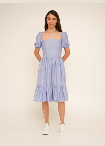Голубое платье однотонное женское wtc02382 shop (2000990648730) LAWA однотонное