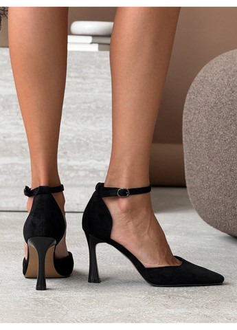 No Brand Елегантні жіночі туфлі чорний з штучна замша, — демісезон (356764512)