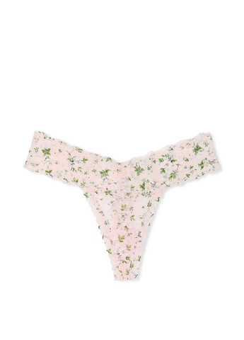 Трусики-стрінги жіночі Lace Thong Panty пудрові Victoria's Secret (348781153)
