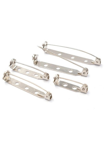 Шпилька-основа для броші, замок-фіксатор, 27 мм, срібляста No Brand (341730780)