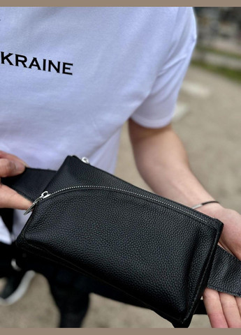 Топ! Поясная сумка-бананка мужская кожаная черная TD-54928 Tiding Bag (359380729)