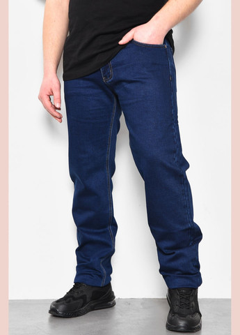 Синие демисезонные прямые джинсы мужские полубатальные синего цвета Let's Shop