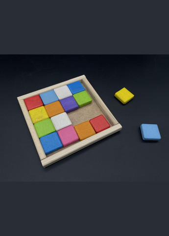 Різнокольорові пазли з натурального дерева (15х15 см) з екологічних матеріалів HM furnitura (330608820)