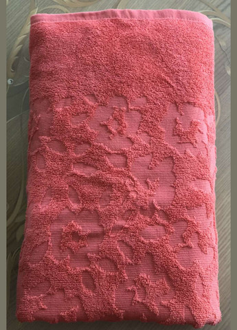 Катруся полотенце махровое жаккардовое цветы 70х140 цветочный розовый производство - Украина