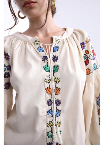 Кремова жіноча вишита сорочка "квіти" ESQ (360481456)