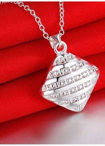 Посріблений набір - кулон з сережками Ромби, геометрія, 10-226 No Brand (368887126)