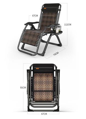 Раскладное кресло из ротанга шезлонг садовый Zero Gravity S-9 WCG (342121130)