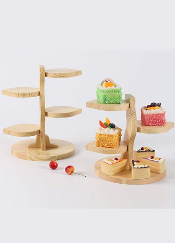 Подставка для десертов из дерева Марципан 3 ваниль (КИП-300602) No Brand (327865013)